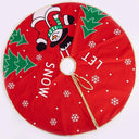 Charming Elk And Santa Christmas Tree Skirt 62cm Decor