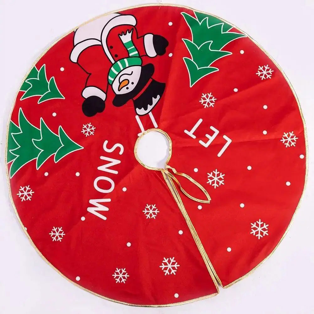 Charming Elk And Santa Christmas Tree Skirt 62cm Decor