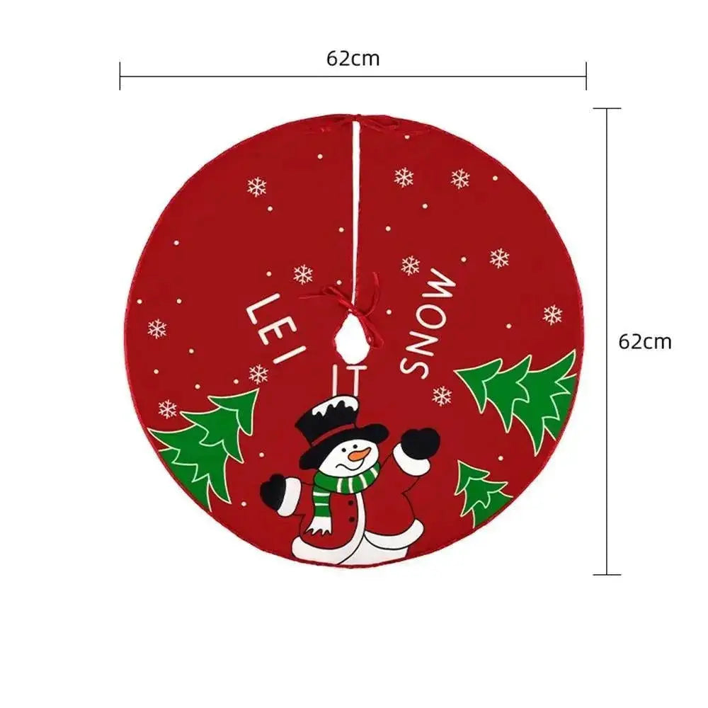 Charming Elk And Santa Christmas Tree Skirt 62cm Decor