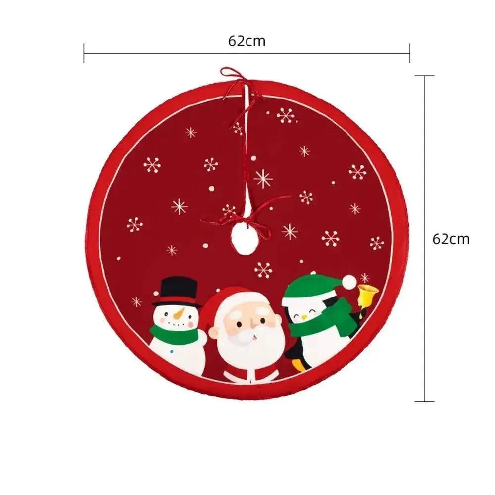 Charming Elk And Santa Christmas Tree Skirt 62cm Decor