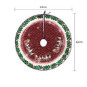 Charming Elk And Santa Christmas Tree Skirt 62cm Decor