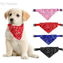 Pet Dog Bandana Collar With Leather Accessories Cute Design