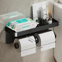 Aluminum Toilet Paper Holder With Shelf