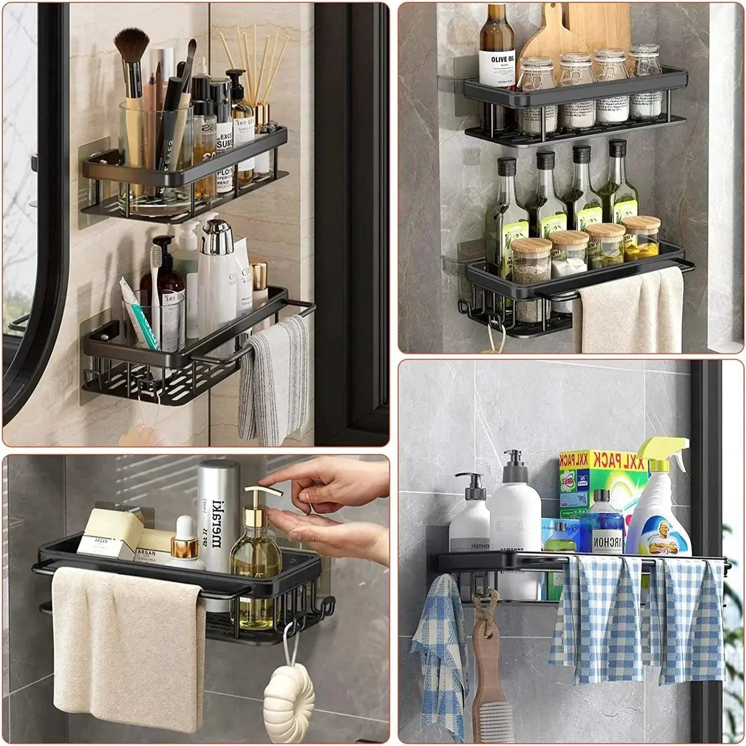 Aluminum Shower Caddy Space Saving Corner Organizer