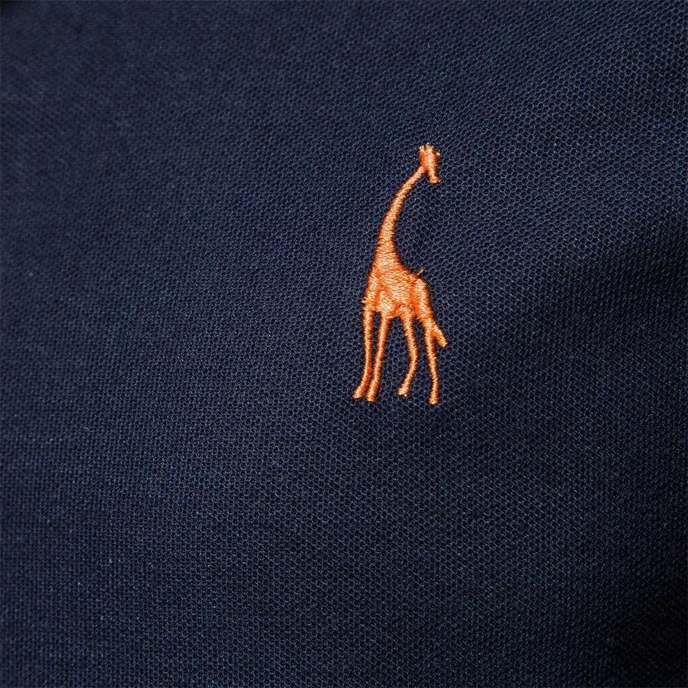 Embroidered Cotton Polo Shirts Slim Fit Elegance