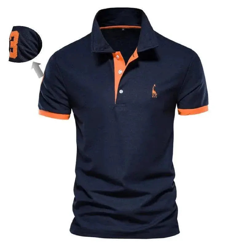 Embroidered Cotton Polo Shirts Slim Fit Elegance