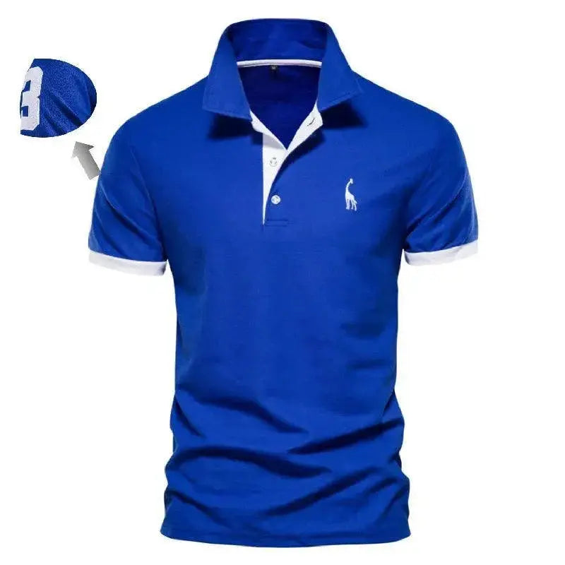 Embroidered Cotton Polo Shirts Slim Fit Elegance
