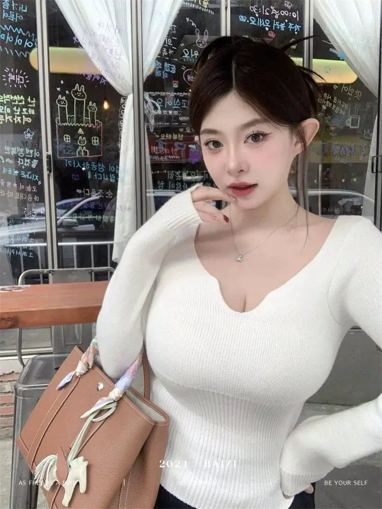 Autumn Chic Korean Sweater Cozy Fleece Lined Thermal Wear