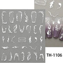 Metallic 3D Nail Art Decals Silver And Gold Palette Set