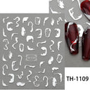 Metallic 3D Nail Art Decals Silver And Gold Palette Set