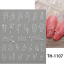Metallic 3D Nail Art Decals Silver And Gold Palette Set