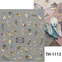 Metallic 3D Nail Art Decals Silver And Gold Palette Set