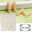 Metallic 3D Nail Art Decals Silver And Gold Palette Set