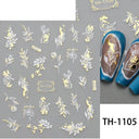 Metallic 3D Nail Art Decals Silver And Gold Palette Set
