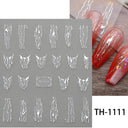 Metallic 3D Nail Art Decals Silver And Gold Palette Set