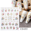 Metallic 3D Nail Art Decals Silver And Gold Palette Set