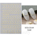 Metallic 3D Nail Art Decals Silver And Gold Palette Set