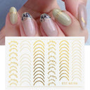 Metallic 3D Nail Art Decals Silver And Gold Palette Set