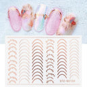 Metallic 3D Nail Art Decals Silver And Gold Palette Set