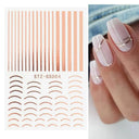 Metallic 3D Nail Art Decals Silver And Gold Palette Set