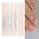 Metallic 3D Nail Art Decals Silver And Gold Palette Set