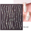 Metallic 3D Nail Art Decals Silver And Gold Palette Set