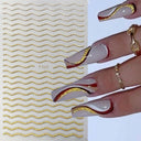 Metallic 3D Nail Art Decals Silver And Gold Palette Set