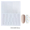 Metallic 3D Nail Art Decals Silver And Gold Palette Set