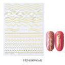 Metallic 3D Nail Art Decals Silver And Gold Palette Set
