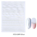 Metallic 3D Nail Art Decals Silver And Gold Palette Set