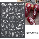Metallic 3D Nail Art Decals Silver And Gold Palette Set