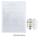 Metallic 3D Nail Art Decals Silver And Gold Palette Set