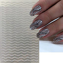Metallic 3D Nail Art Decals Silver And Gold Palette Set
