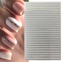 Metallic 3D Nail Art Decals Silver And Gold Palette Set
