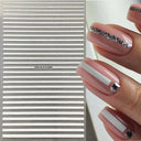 Metallic 3D Nail Art Decals Silver And Gold Palette Set
