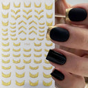 Metallic 3D Nail Art Decals Silver And Gold Palette Set