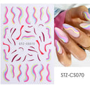 Metallic 3D Nail Art Decals Silver And Gold Palette Set
