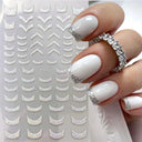 Metallic 3D Nail Art Decals Silver And Gold Palette Set