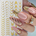 Metallic 3D Nail Art Decals Silver And Gold Palette Set