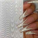 Metallic 3D Nail Art Decals Silver And Gold Palette Set