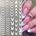 Metallic 3D Nail Art Decals Silver And Gold Palette Set