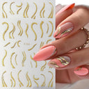 Metallic 3D Nail Art Decals Silver And Gold Palette Set