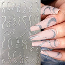 Metallic 3D Nail Art Decals Silver And Gold Palette Set