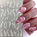 Metallic 3D Nail Art Decals Silver And Gold Palette Set