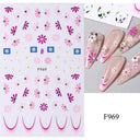 Metallic 3D Nail Art Decals Silver And Gold Palette Set
