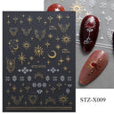 Metallic 3D Nail Art Decals Silver And Gold Palette Set