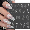 Metallic 3D Nail Art Decals Silver And Gold Palette Set