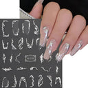 Metallic 3D Nail Art Decals Silver And Gold Palette Set