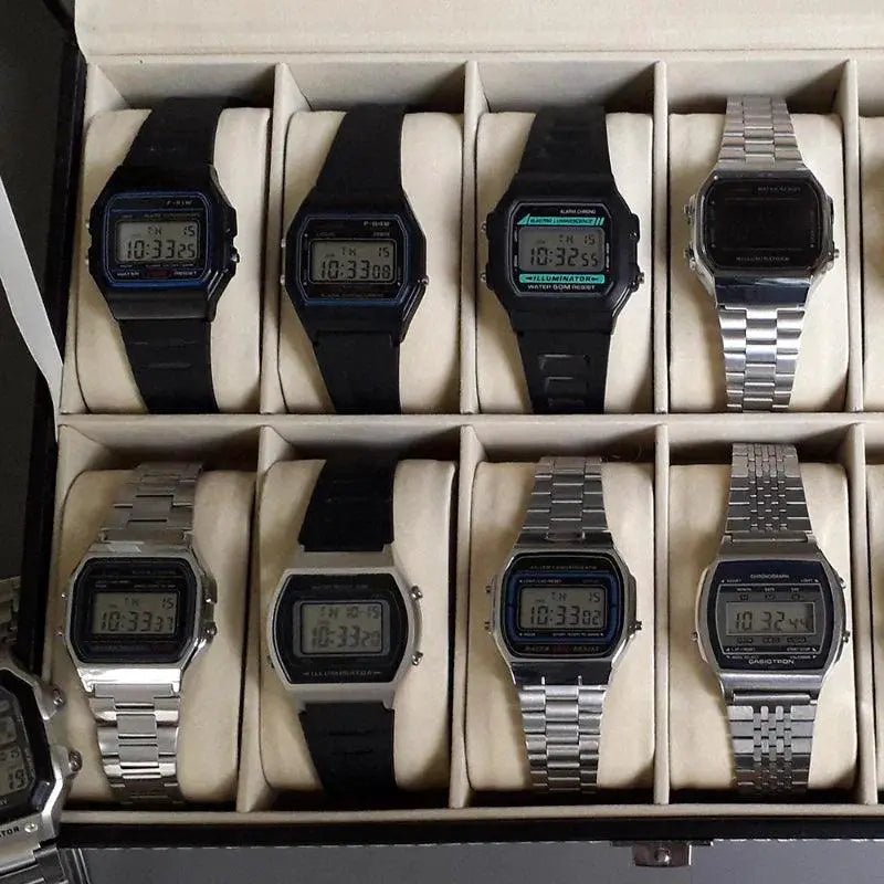 Luxury LED Steel Band Sports Watch Retro Military Style