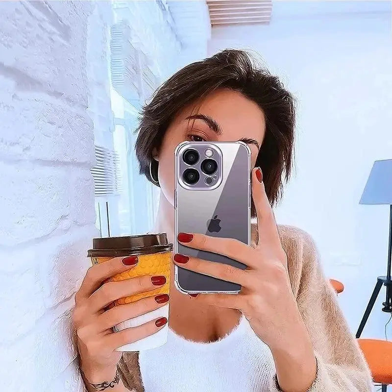 Shockproof Clear Silicone iPhone Case With Lens Guard